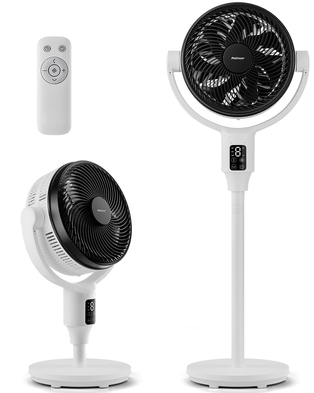 Pro Breeze 111 cm Smart Standventilator mit Timer, LED, App & Fernbedienung, 2 Modi, Oszillation, energieeffizient