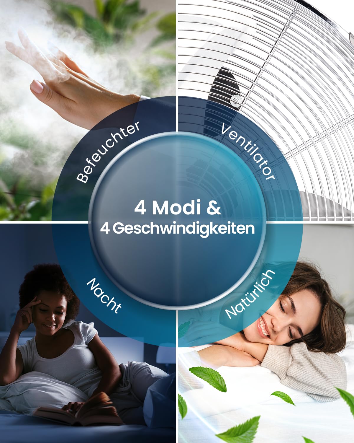 Pro Breeze OmniAir Turmventilator mit Wasserkühlung – 4 Modi, 4 Stufen, Fernbedienung, leise, 7L Verdunstungskühler, mobile Klimaanlage ohne Abluft