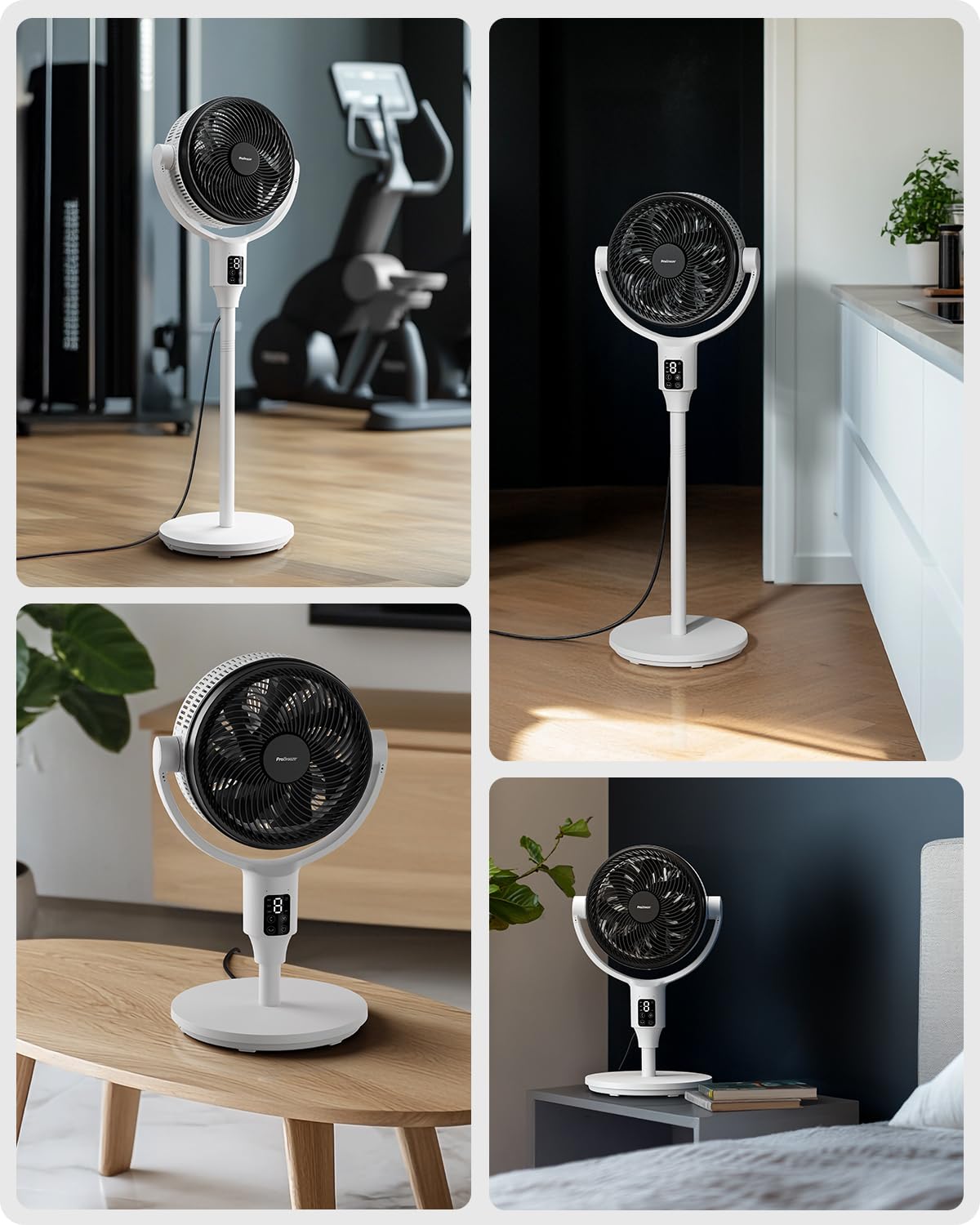 Pro Breeze 111 cm Smart Standventilator mit Timer, LED, App & Fernbedienung, 2 Modi, Oszillation, energieeffizient