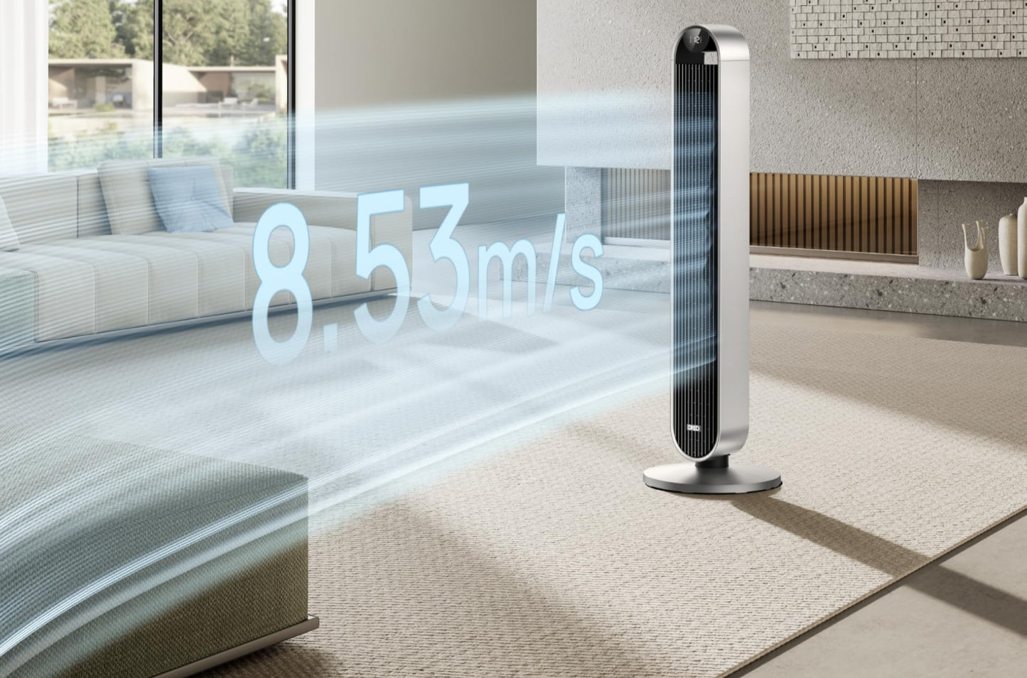 Dreo Pilot Max S – 25 dB leiser Smart Turmventilator mit WLAN, Alexa & App-Steuerung, 120° Oszillation, 12 Stufen, 4 Modi, 12 h Timer