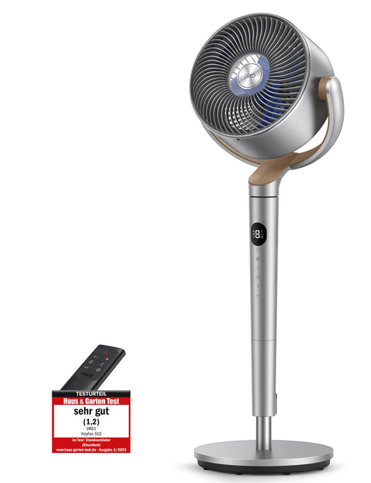 Dreo 20 dB Standventilator – 120°+120° Oszillation, 26 m Reichweite, 1200 m³/h Luftvolumen, 102 cm Höhe, 3 Modi, 8 Stufen, Turbo-Luftzirkulator